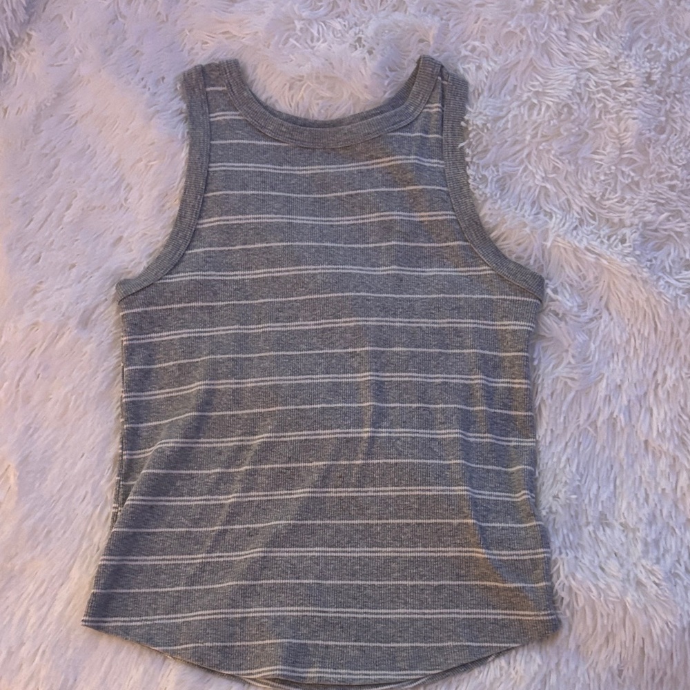 SO Heather Gray Striped Tank Top